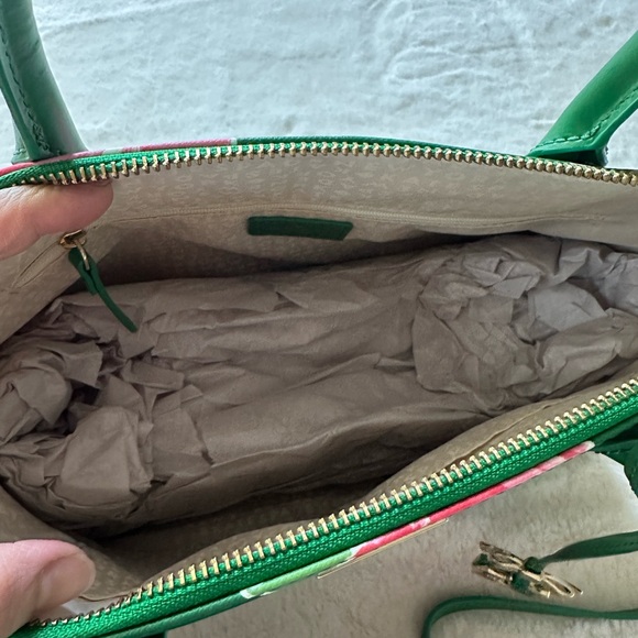 Kate Spade Women's Small Rachelle Springbloom Green Satchel Bag - Picture 10 of 10